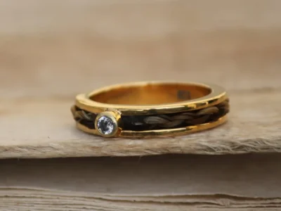 Pferdehaarschmuck Ring gold Schmuck aus Pferdehaar Pferdehaarring