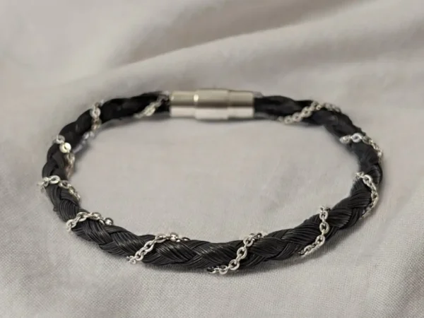 Schmuck aus Pferdehaar Pferdehaarschmuck Pferdehaar Armband mit Kette umwickelt