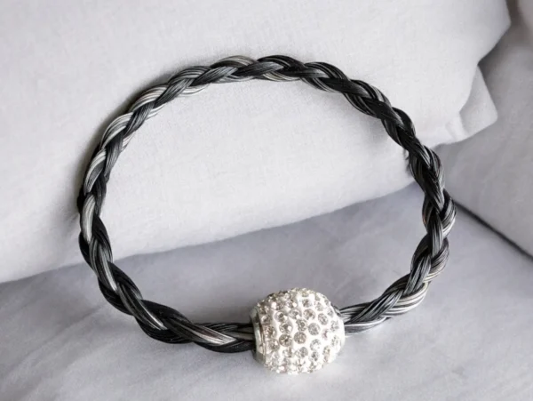 Pferdehaarschmuck Pferdehaararmband mit Strassverschluss Schmuck aus Pferdehaar