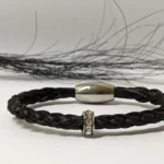 Pferdehaarschmuck Armband aus Pferdehaar mit einer silbernen Strassperle Schmuck aus Pferdehaar