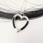 Halskette aus Pferdehaar 925 Silber Herz