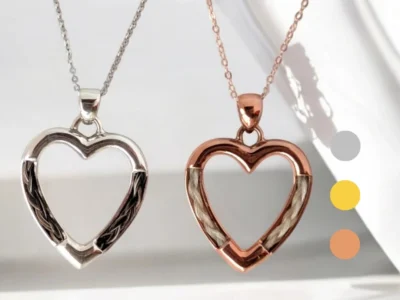 Schmuck aus Pferdehaar Halskette 925 Herz Hochwertiger Schmuck aus Pferdehaar