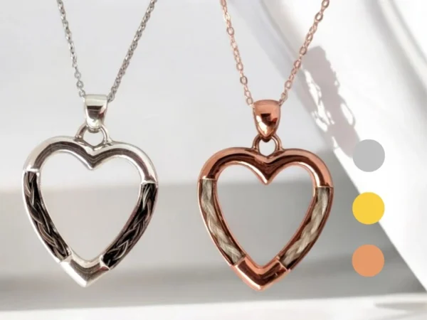 Schmuck aus Pferdehaar Halskette 925 Herz Hochwertiger Schmuck aus Pferdehaar